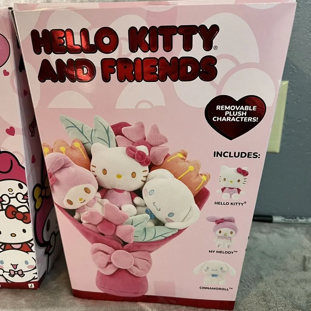 Hello Kitty And Friends Valentines Plush Bouquet 3 Removable Characters 2025 Lot